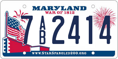 MD license plate 7AB2414