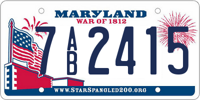 MD license plate 7AB2415