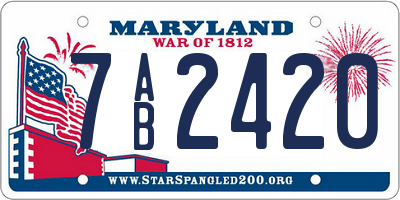 MD license plate 7AB2420