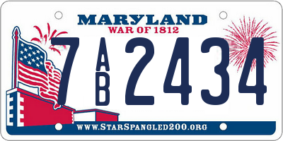 MD license plate 7AB2434