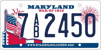MD license plate 7AB2450