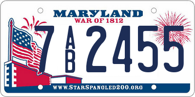 MD license plate 7AB2455