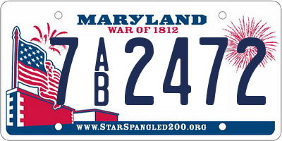 MD license plate 7AB2472