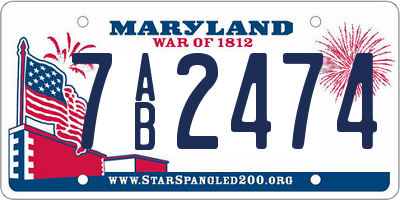 MD license plate 7AB2474