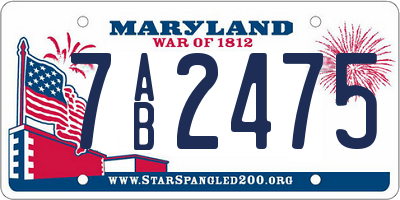 MD license plate 7AB2475