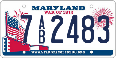MD license plate 7AB2483