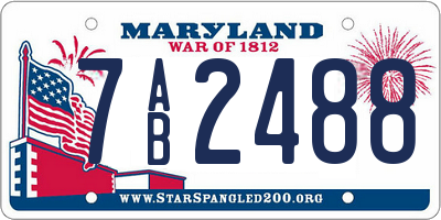 MD license plate 7AB2488