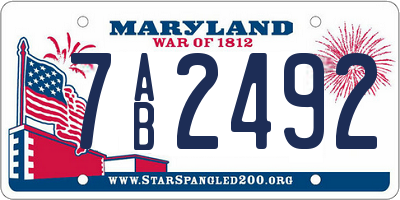 MD license plate 7AB2492