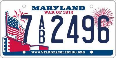 MD license plate 7AB2496