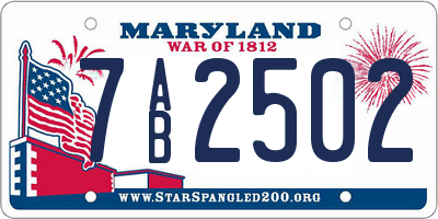 MD license plate 7AB2502