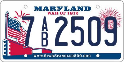 MD license plate 7AB2509