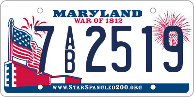 MD license plate 7AB2519