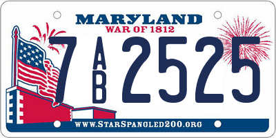 MD license plate 7AB2525