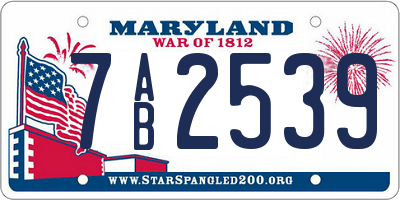 MD license plate 7AB2539