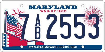 MD license plate 7AB2553
