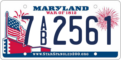 MD license plate 7AB2561