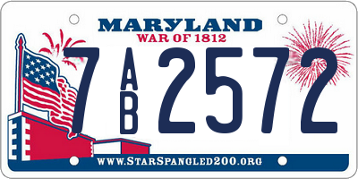 MD license plate 7AB2572