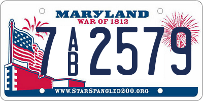 MD license plate 7AB2579