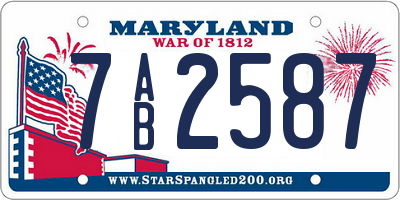 MD license plate 7AB2587