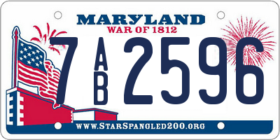 MD license plate 7AB2596