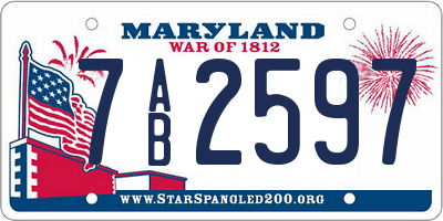MD license plate 7AB2597