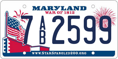 MD license plate 7AB2599