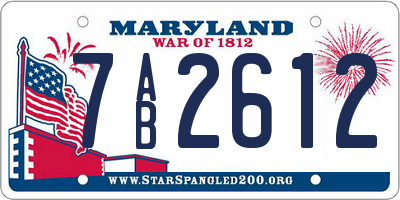 MD license plate 7AB2612