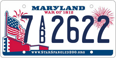 MD license plate 7AB2622