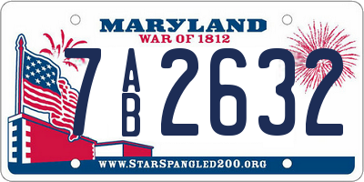 MD license plate 7AB2632