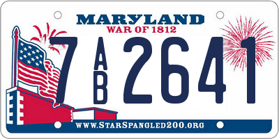 MD license plate 7AB2641