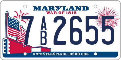 MD license plate 7AB2655