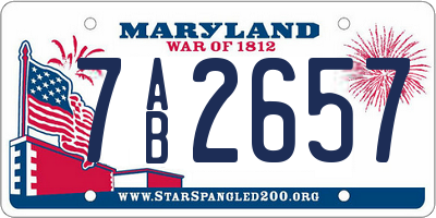 MD license plate 7AB2657