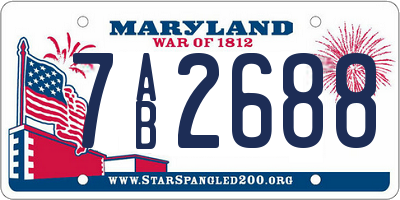 MD license plate 7AB2688