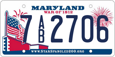 MD license plate 7AB2706