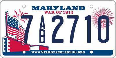 MD license plate 7AB2710