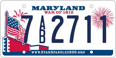 MD license plate 7AB2711