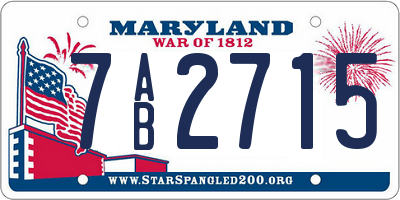 MD license plate 7AB2715