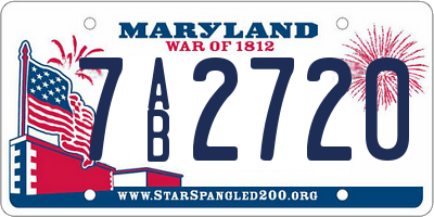 MD license plate 7AB2720
