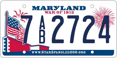 MD license plate 7AB2724