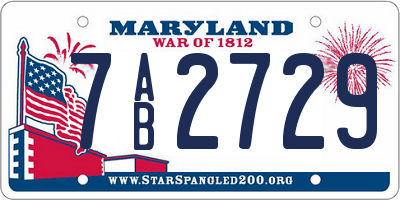 MD license plate 7AB2729
