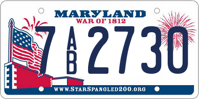 MD license plate 7AB2730