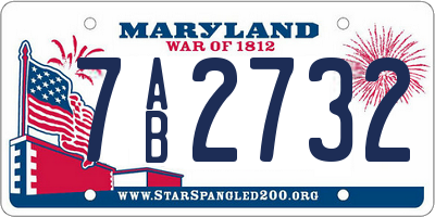MD license plate 7AB2732