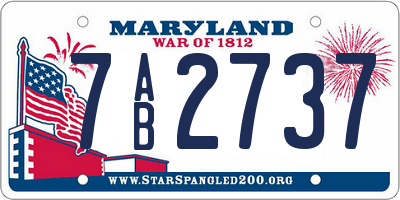 MD license plate 7AB2737