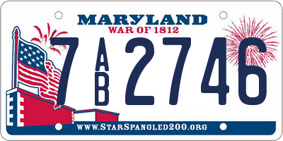 MD license plate 7AB2746