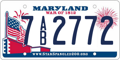 MD license plate 7AB2772