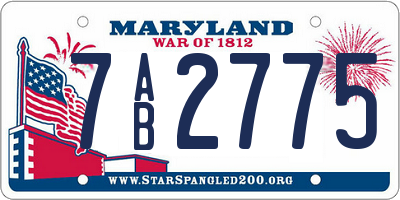 MD license plate 7AB2775