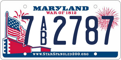 MD license plate 7AB2787