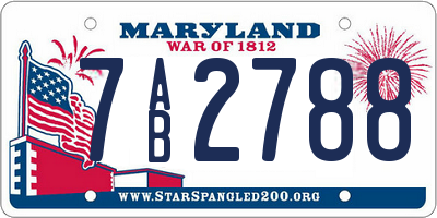 MD license plate 7AB2788