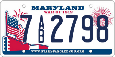 MD license plate 7AB2798
