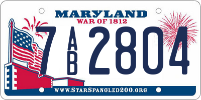 MD license plate 7AB2804